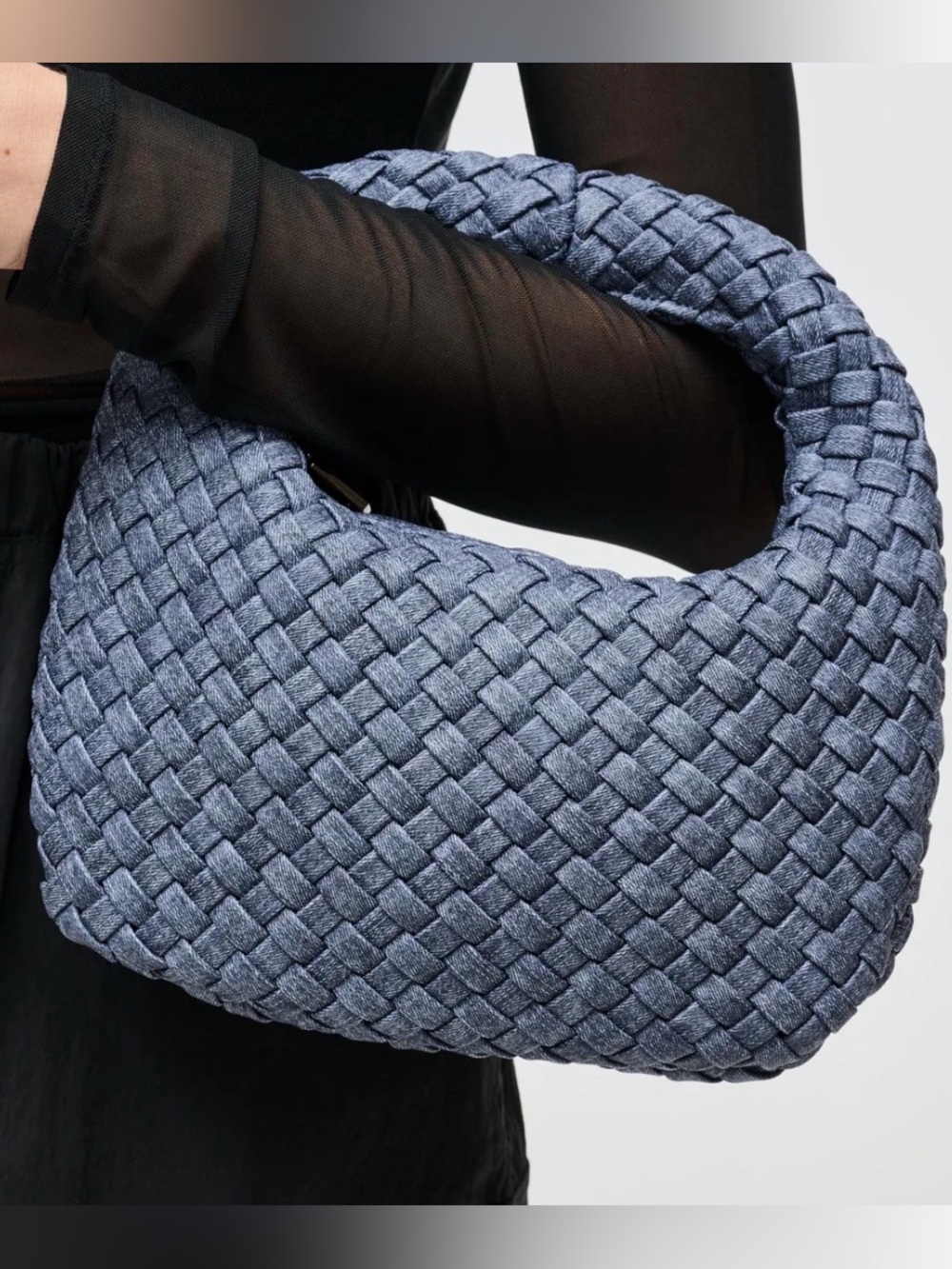 DARE TO DREAM - SMALL WOVEN NEOPRENE CLUTCH - Dark Denim - NWT